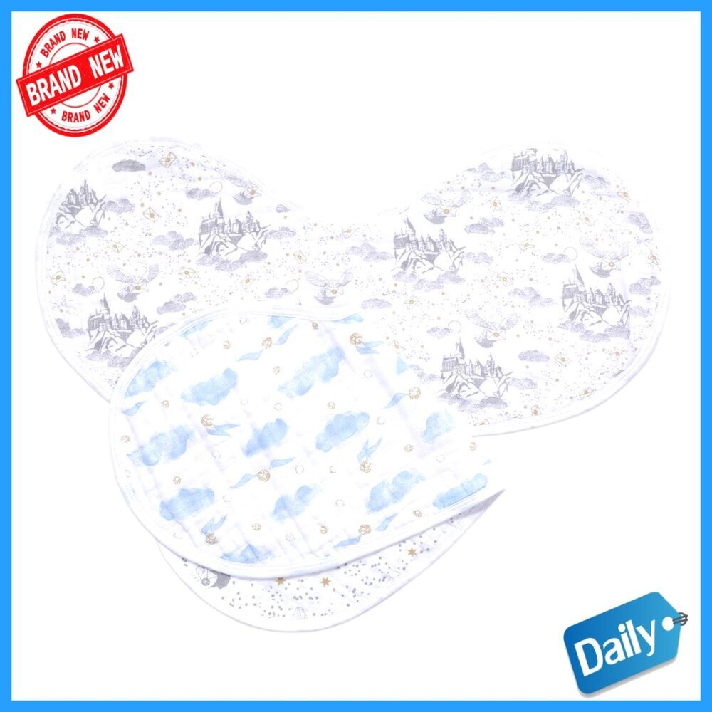 100% Cotton Muslin Burpy Bib 2-Pack, Multi-Use Burp Cloth & Bib